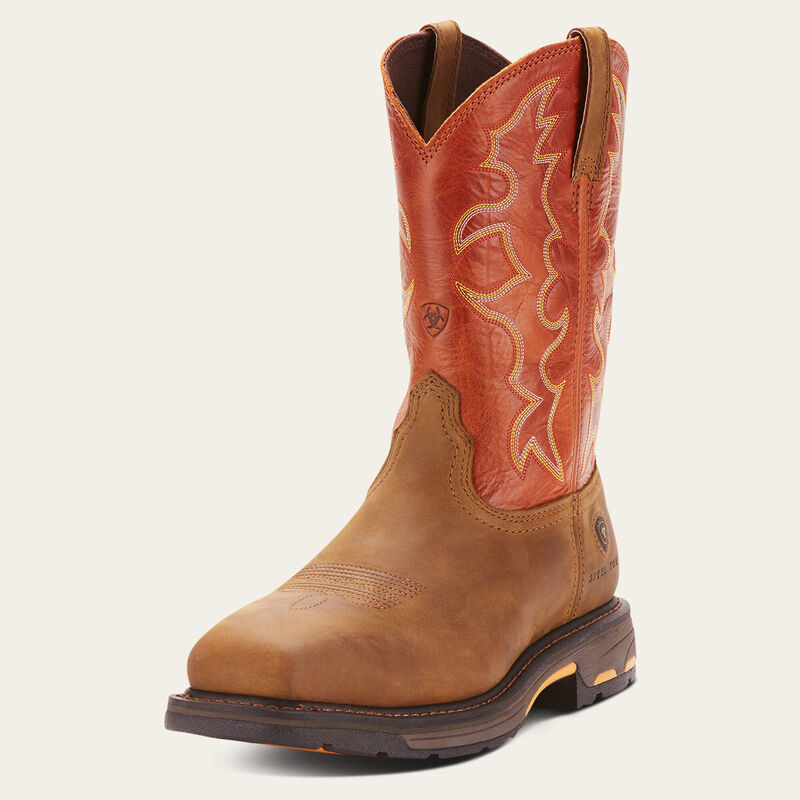 Ariat Dark Earth WorkHog Wide Square Toe Steel Toe Work Boots