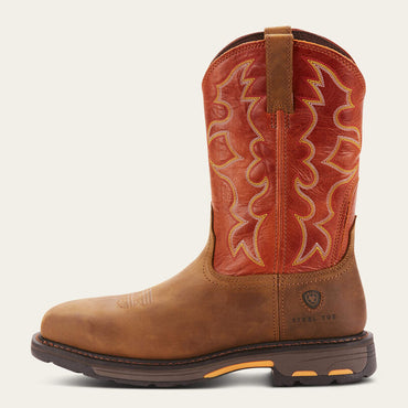 Ariat Dark Earth WorkHog Wide Square Toe Steel Toe Work Boots