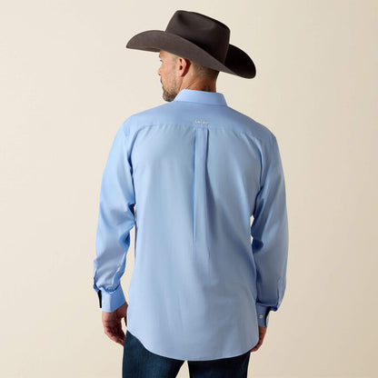 Ariat Blue Wrinkle Free Solid Classic Fit Shirt