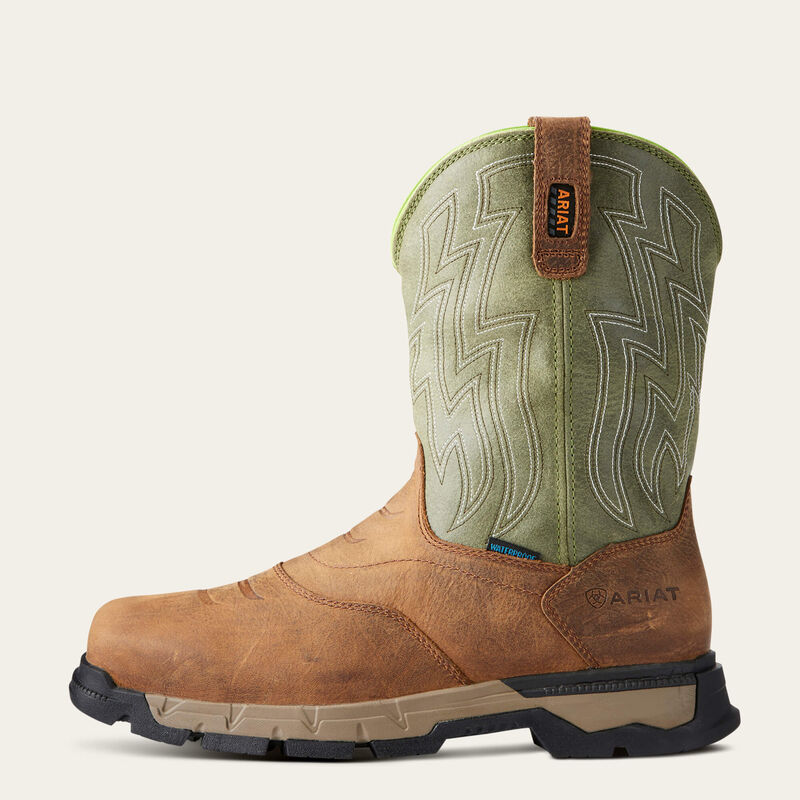 Ariat Rye Brown Rebar Flex Western Waterproof Composite Toe Work Boots