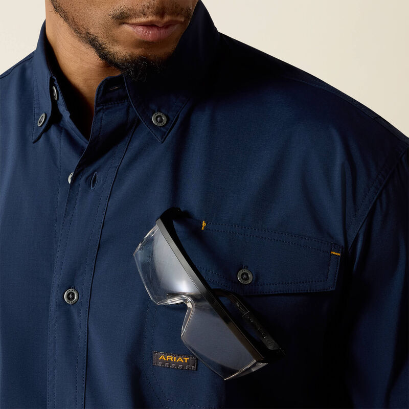 Ariat Navy Rebar Made Tough VentTEK DuraStretch Work Shirt
