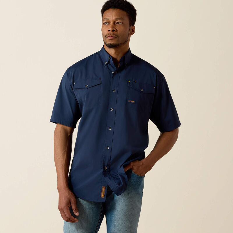Ariat Navy Rebar Made Tough VentTEK DuraStretch Work Shirt