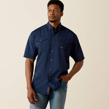 Ariat Navy Rebar Made Tough VentTEK DuraStretch Work Shirt