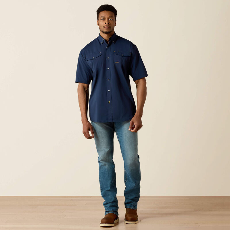 Ariat Navy Rebar Made Tough VentTEK DuraStretch Work Shirt