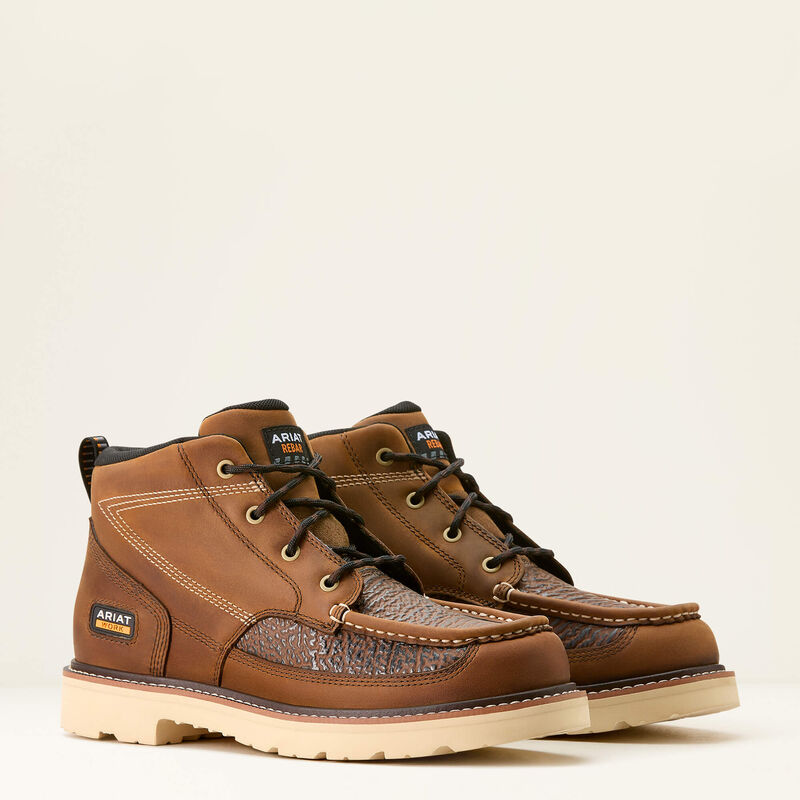 Ariat Distressed Brown/Sharkskin Print Rebar Lift Chukka Work Boots