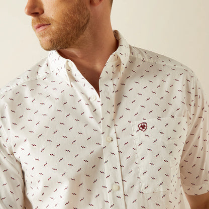 Ariat Grant Classic Fit White Print Shirt