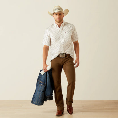 Ariat Grant Classic Fit White Print Shirt