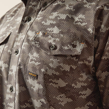 Ariat Charcoal Digi Camo Rebar Made Tough VentTEK DuraStretch Work Shirt