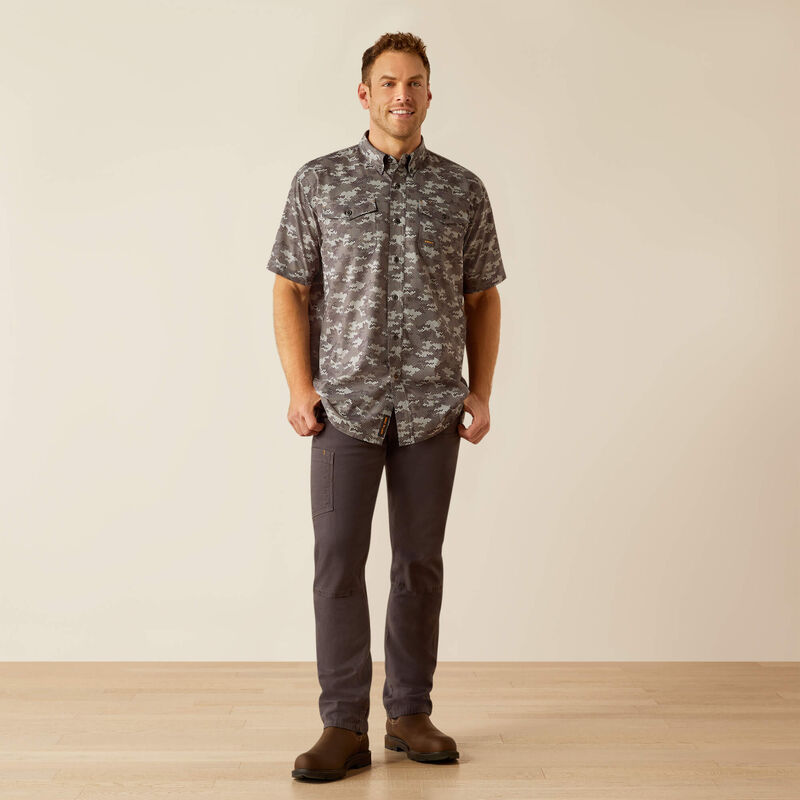 Ariat Charcoal Digi Camo Rebar Made Tough VentTEK DuraStretch Work Shirt