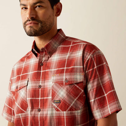 Ariat Red Plaid Rebar Made Tough DuraStretch Work Shirt