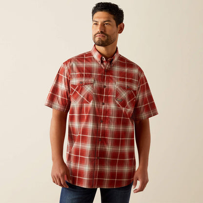 Ariat Red Plaid Rebar Made Tough DuraStretch Work Shirt