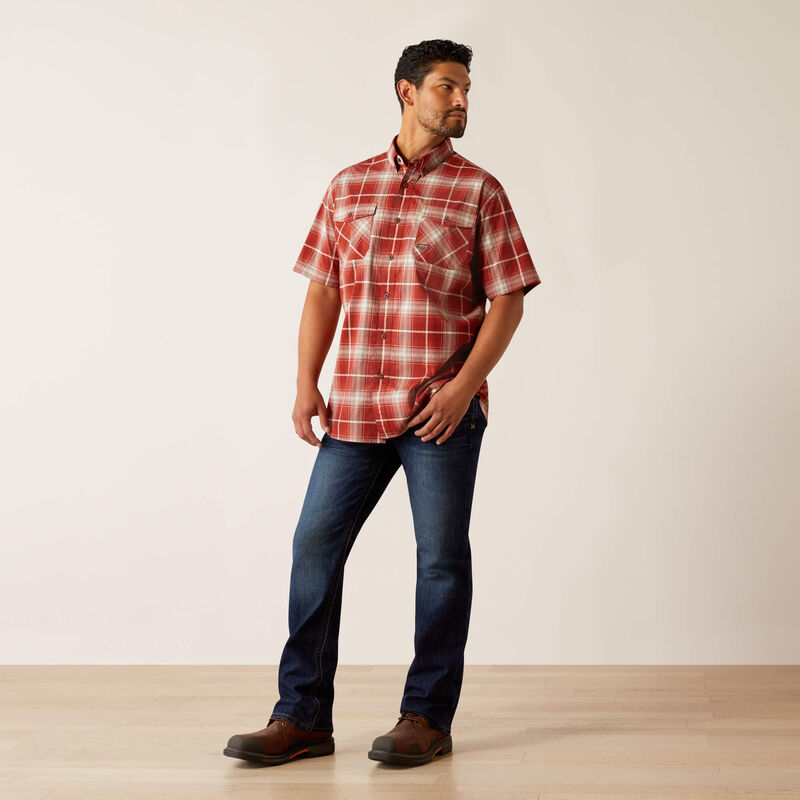 Ariat Red Plaid Rebar Made Tough DuraStretch Work Shirt