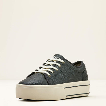 Arial Black Floral Emboss Skylar Shoes