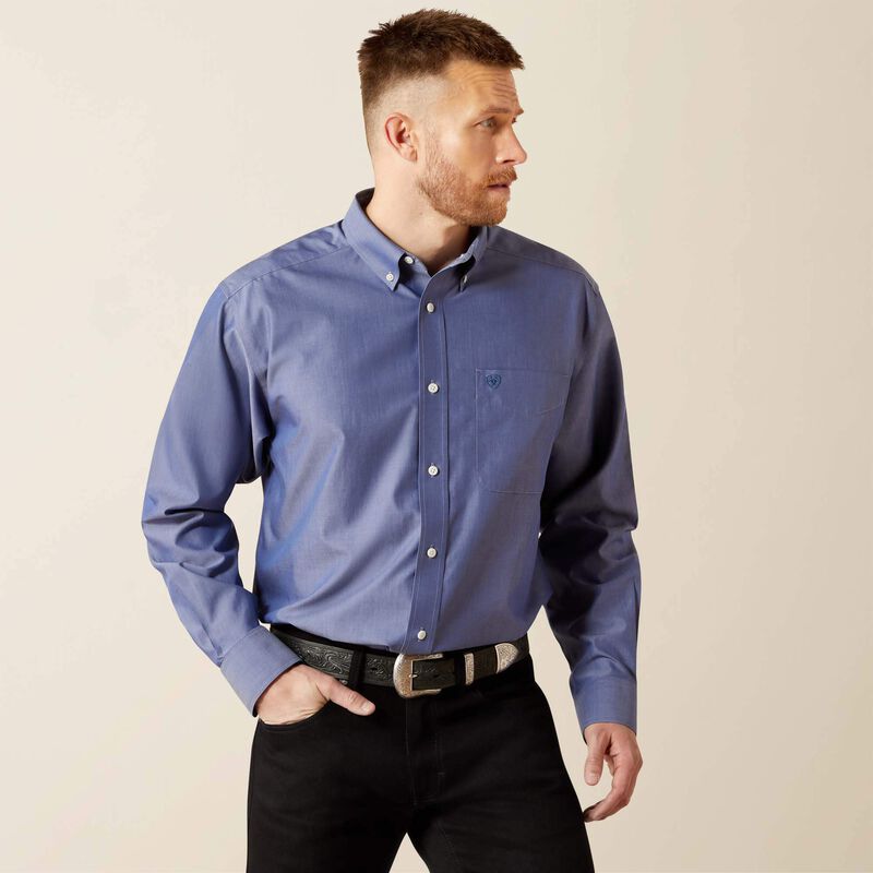 Ariat Wrinkle Free Solid Pinpoint Oxford Shirt