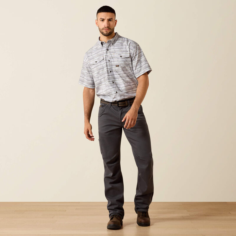 Ariat Micro Chip Print Rebar Made Tough VentTEK DuraStretch Work Shirt