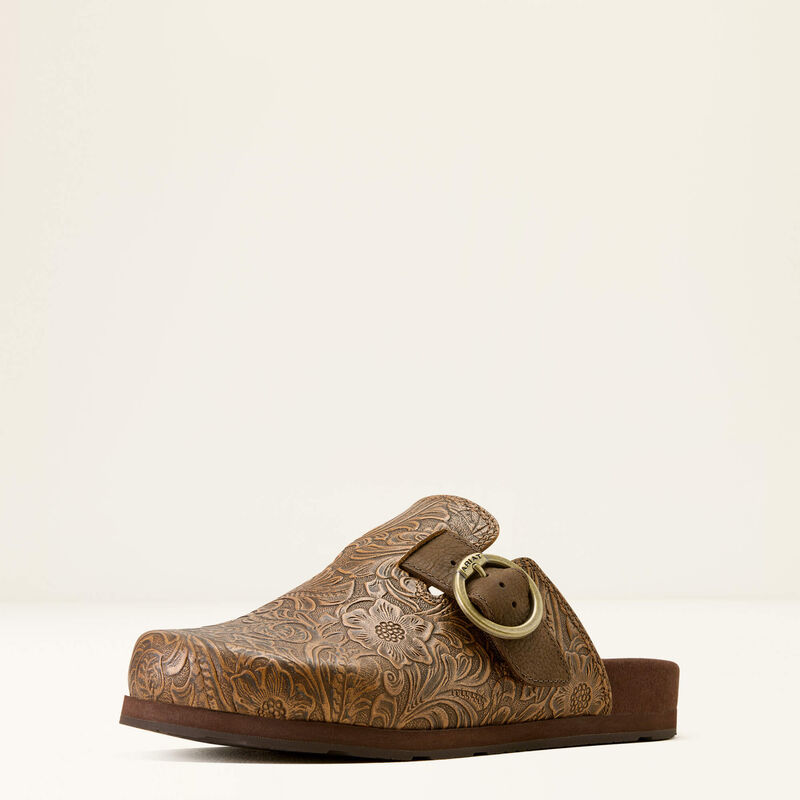 Ariat Brown Floral Emboss Country Mules
