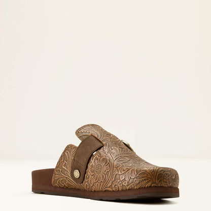 Ariat Brown Floral Emboss Country Mules