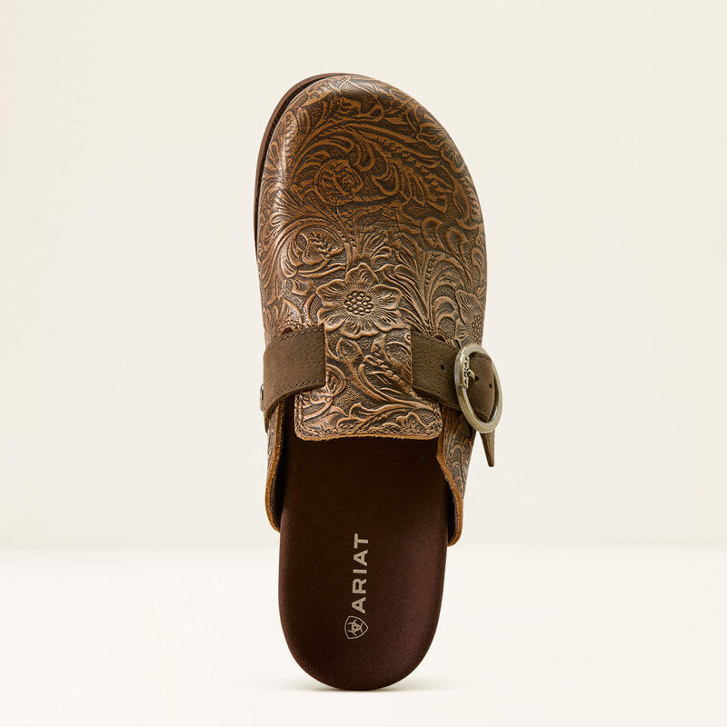 Ariat Brown Floral Emboss Country Mules