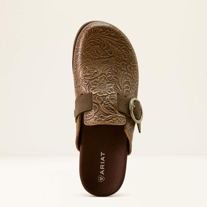 Ariat Brown Floral Emboss Country Mules