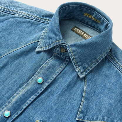 Stetson Turquoise Snap Denim Shirt