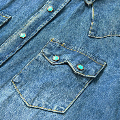 Stetson Turquoise Snap Denim Shirt