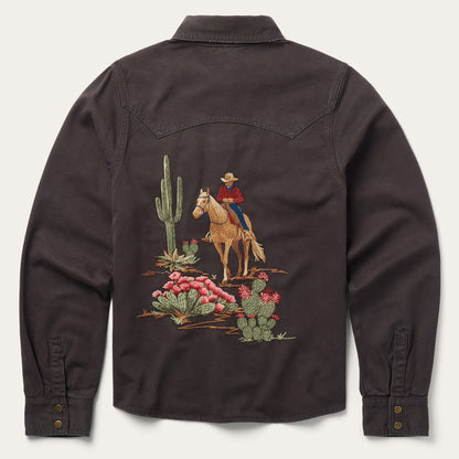 Stetson Desert Scene Embroidered Western Shirt