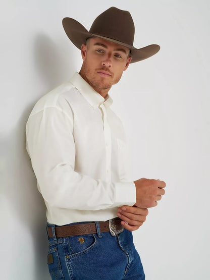 George Strait & Wrangler® National Patriot™ Button Down Solid Shirt