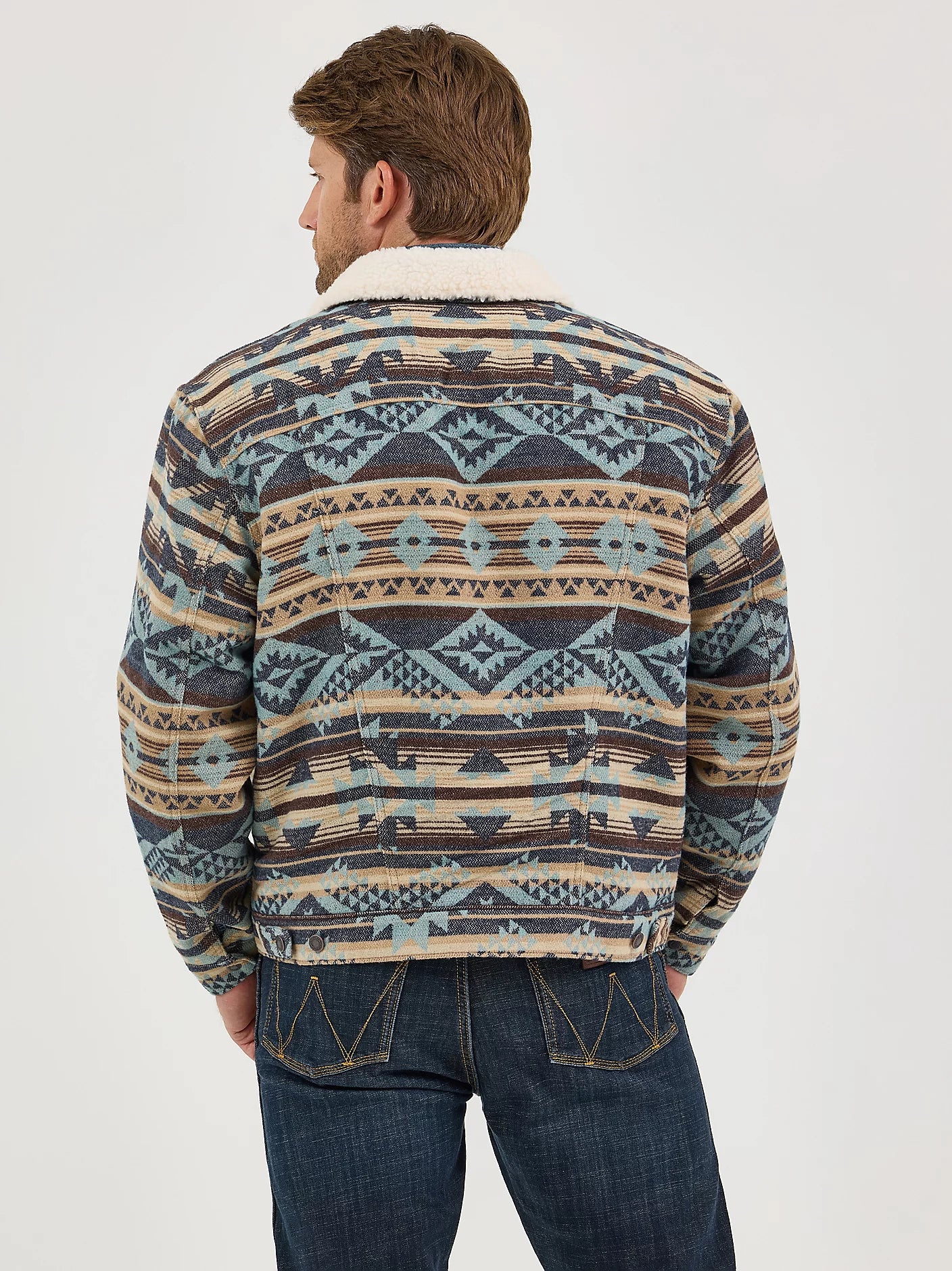 Wrangler Sherpa Lined Jacquard Print Jacket