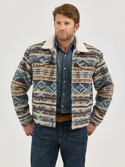 Wrangler Sherpa Lined Jacquard Print Jacket