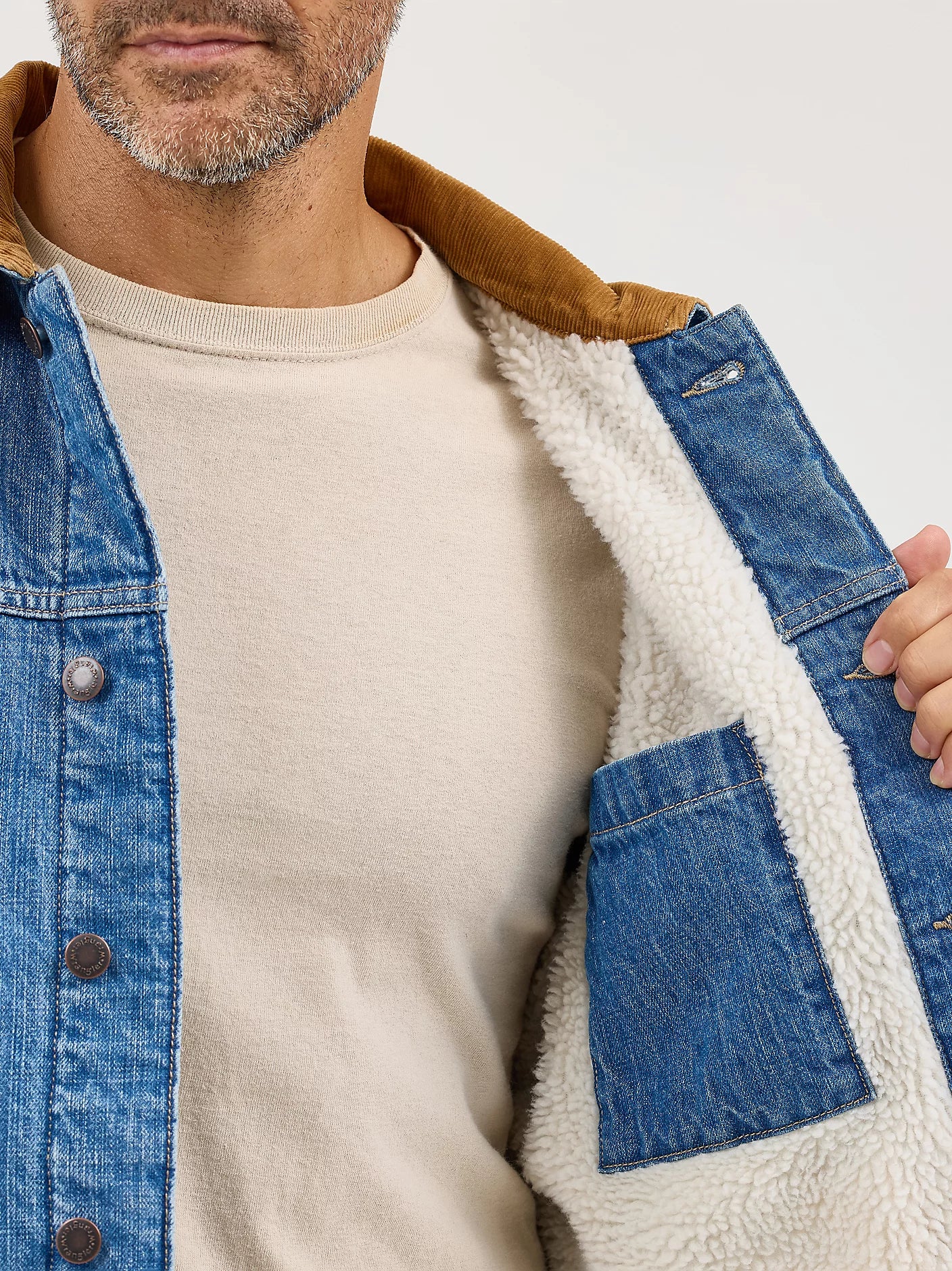 Wrangler Straight Yoke Sherpa Lined Denim Jacket