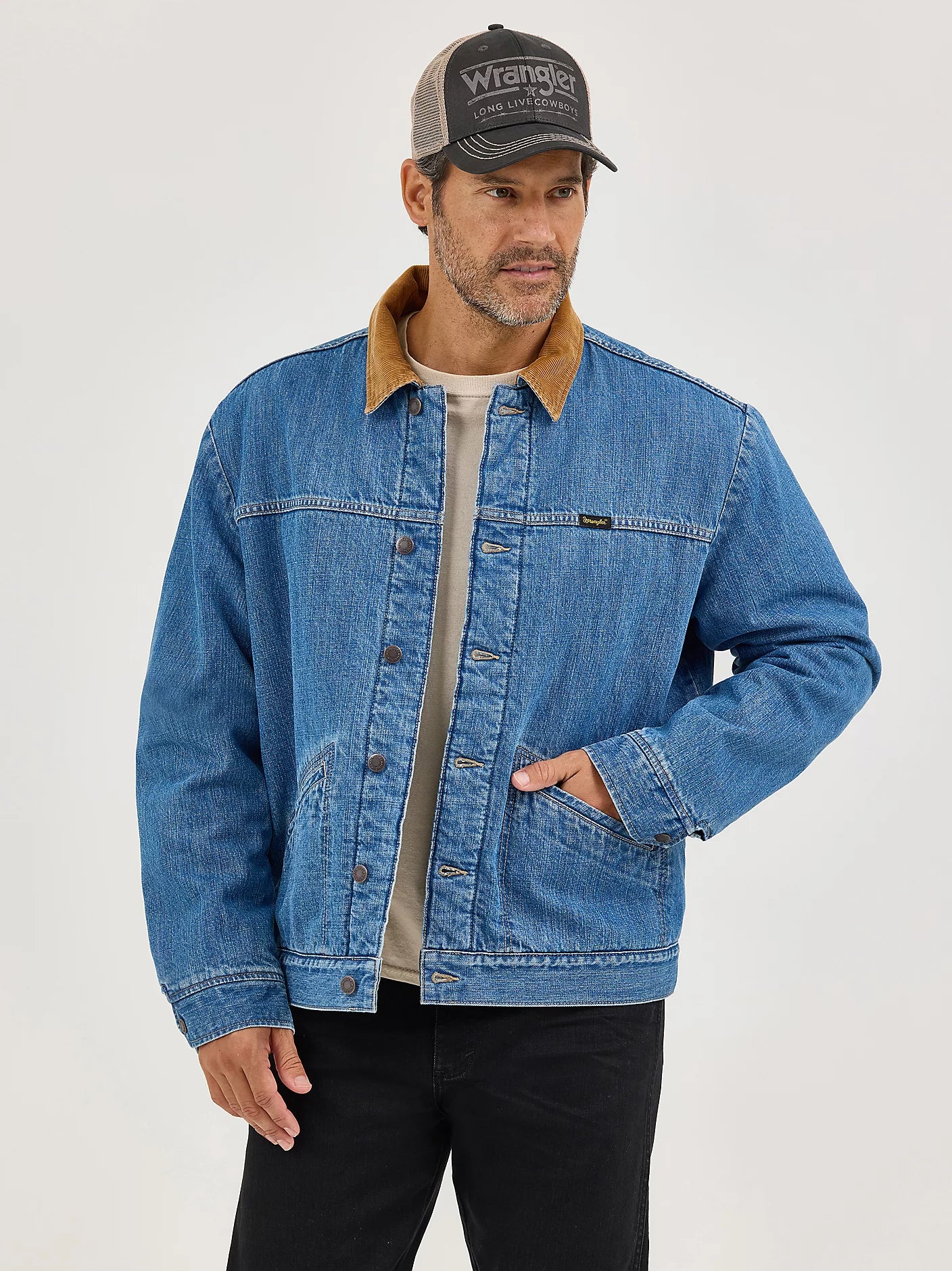 Wrangler Straight Yoke Sherpa Lined Denim Jacket