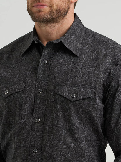 Wrangler 20X® Competition Black Paisley Advanced Comfort Snap Shirt