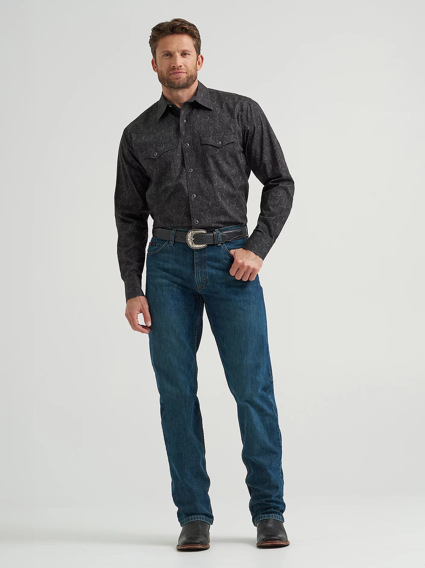 Wrangler 20X® Competition Black Paisley Advanced Comfort Snap Shirt