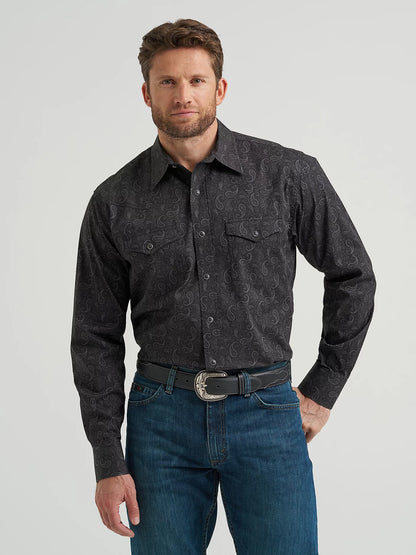 Wrangler 20X® Competition Black Paisley Advanced Comfort Snap Shirt