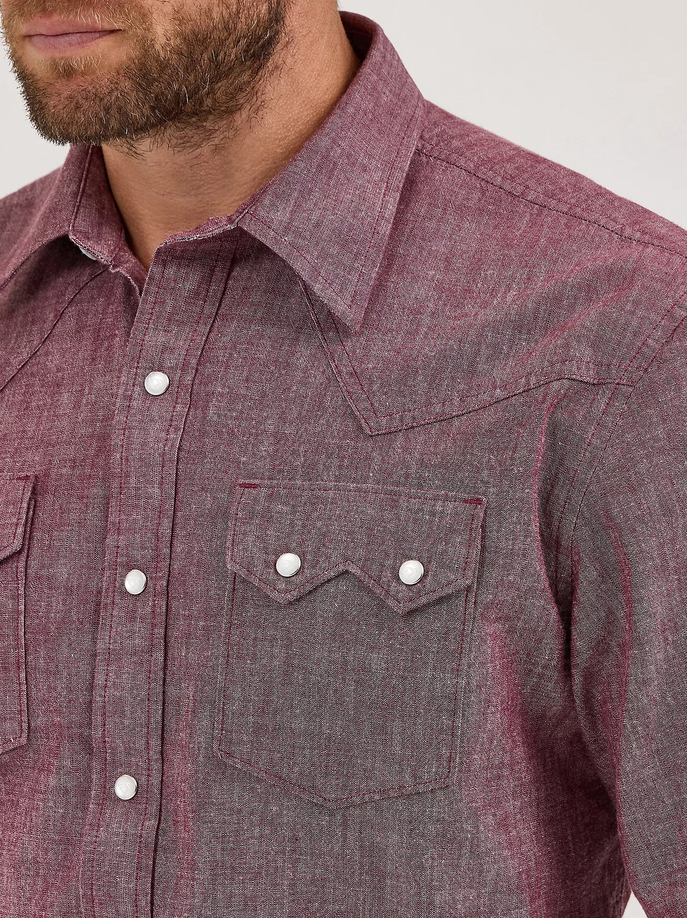 Wrangler Cody Johnson Burgundy Western Snap Shirt