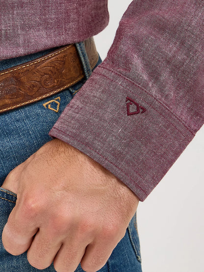 Wrangler Cody Johnson Burgundy Western Snap Shirt