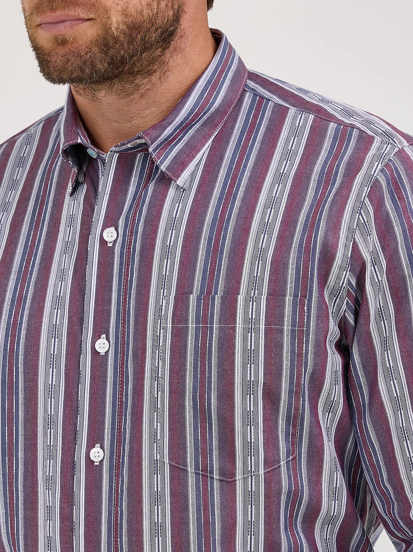 Wrangler Cody Johnson Mauve Stripes Button Down Shirt