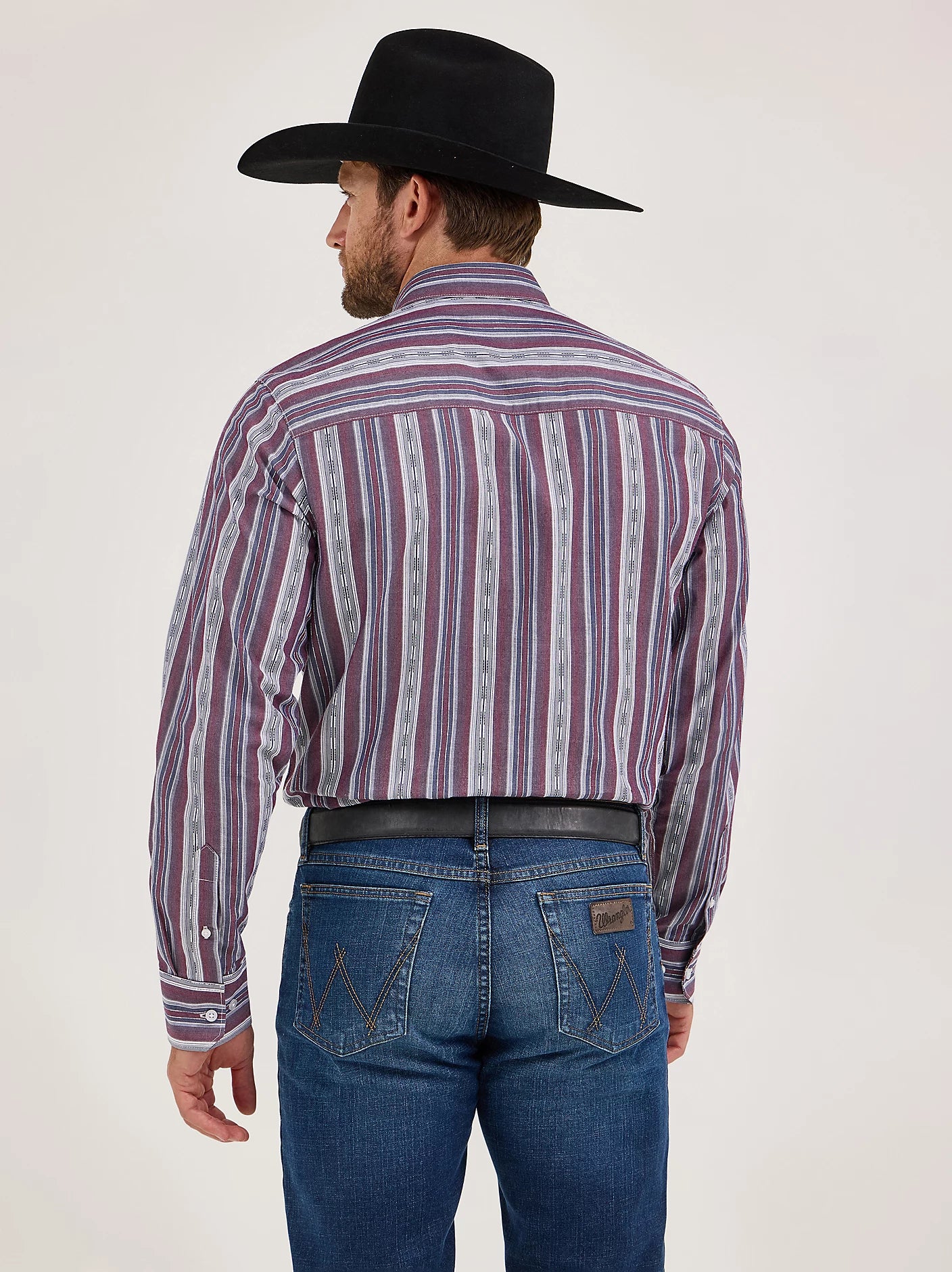 Wrangler Cody Johnson Mauve Stripes Button Down Shirt