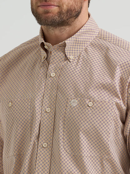 Wrangler George Strait Purple Tan Mod Button Down Shirt
