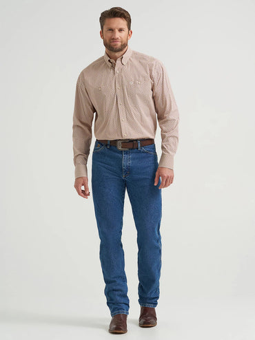 Wrangler George Strait Purple Tan Mod Button Down Shirt