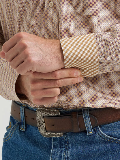 Wrangler George Strait Purple Tan Mod Button Down Shirt