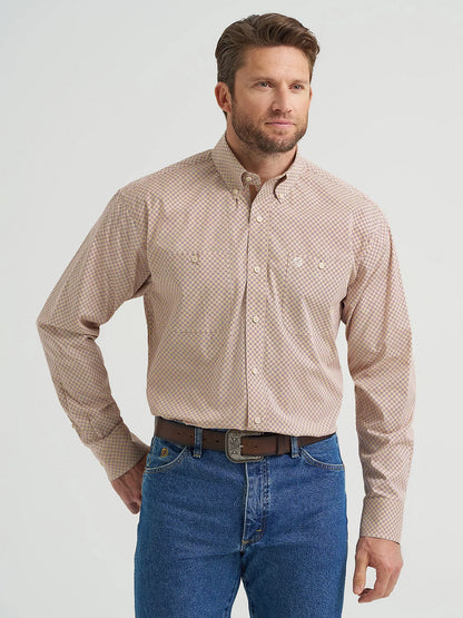 Wrangler George Strait Purple Tan Mod Button Down Shirt