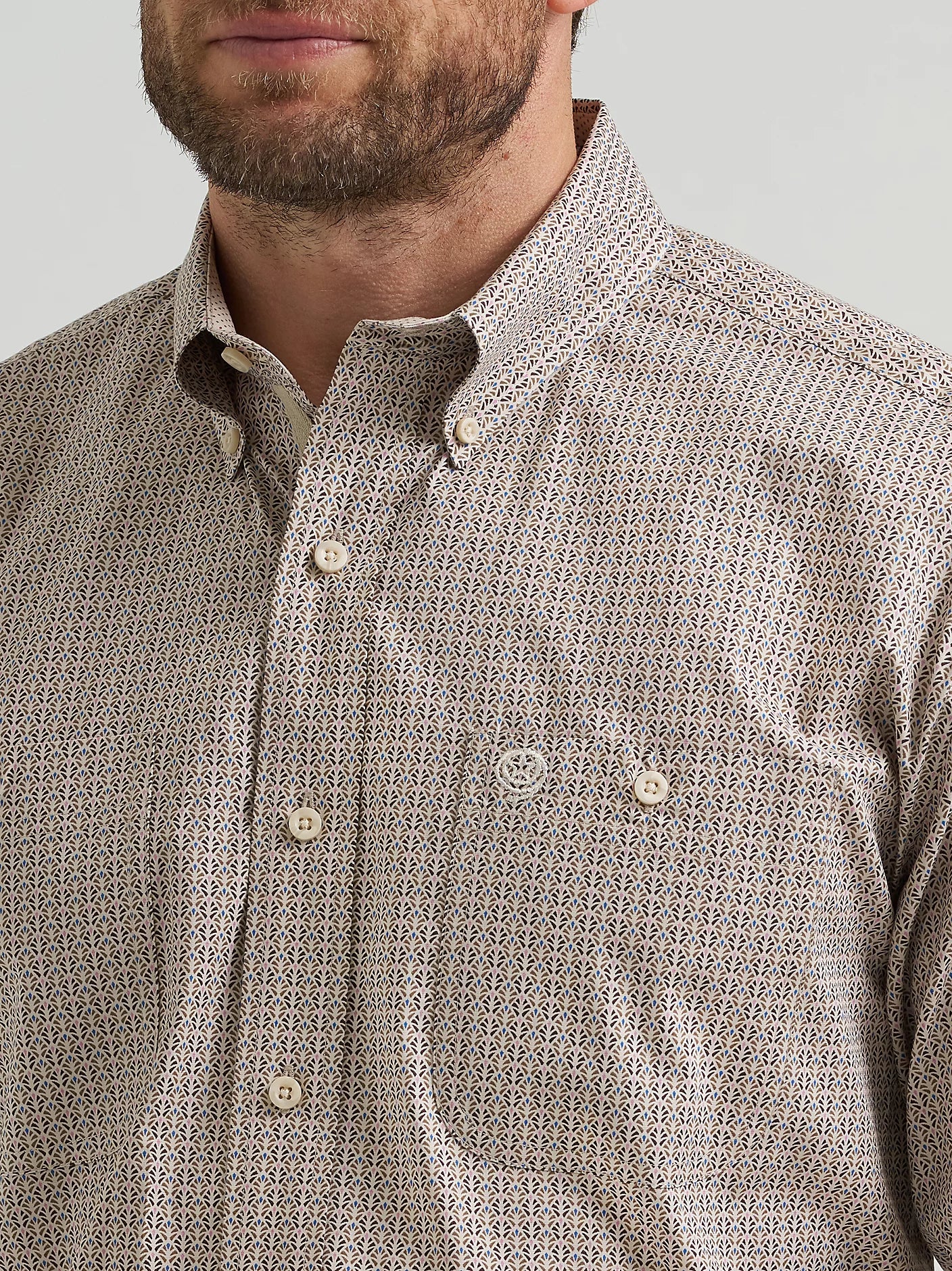 Wrangler George Strait Nouveau Brown Button Down Shirt