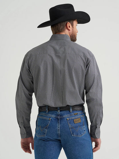 Wrangler George Strait Black Navy Hourglass Button Down Shirt