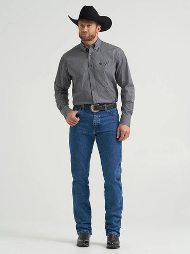 Wrangler George Strait Black Navy Hourglass Button Down Shirt