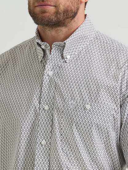 Wrangler George Strait Wine White Cross Button Down Shirt