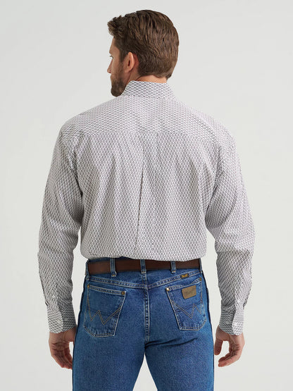 Wrangler George Strait Wine White Cross Button Down Shirt