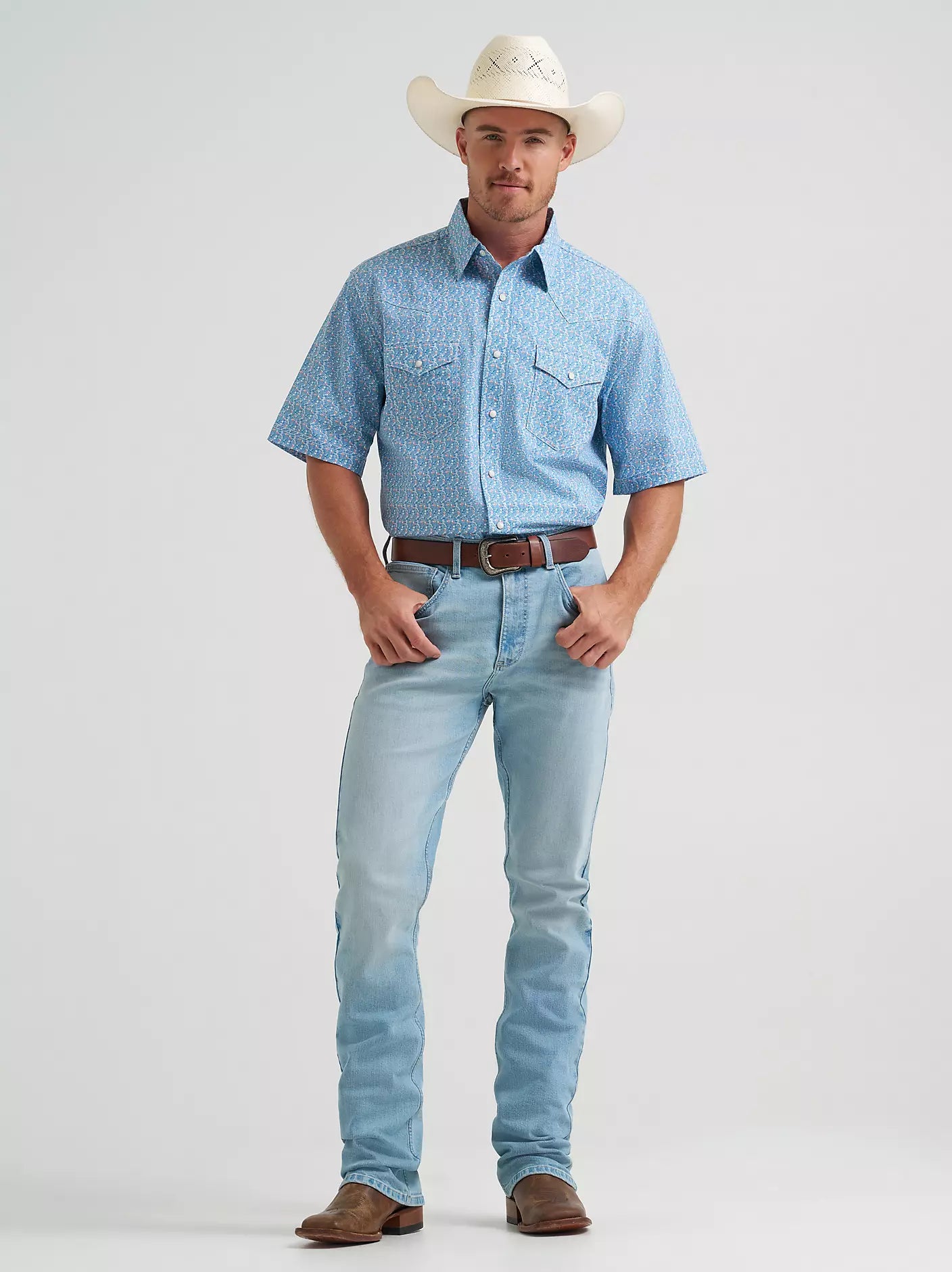 Men's 20X® Competition Advanced Comfort Blue Jay Short Sleeve Western Snap Shirt