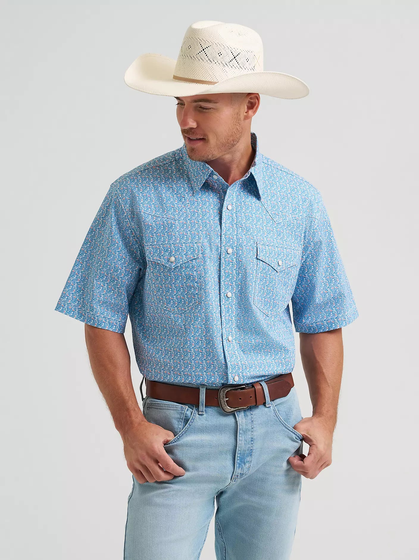 Men's 20X® Competition Advanced Comfort Blue Jay Short Sleeve Western Snap Shirt