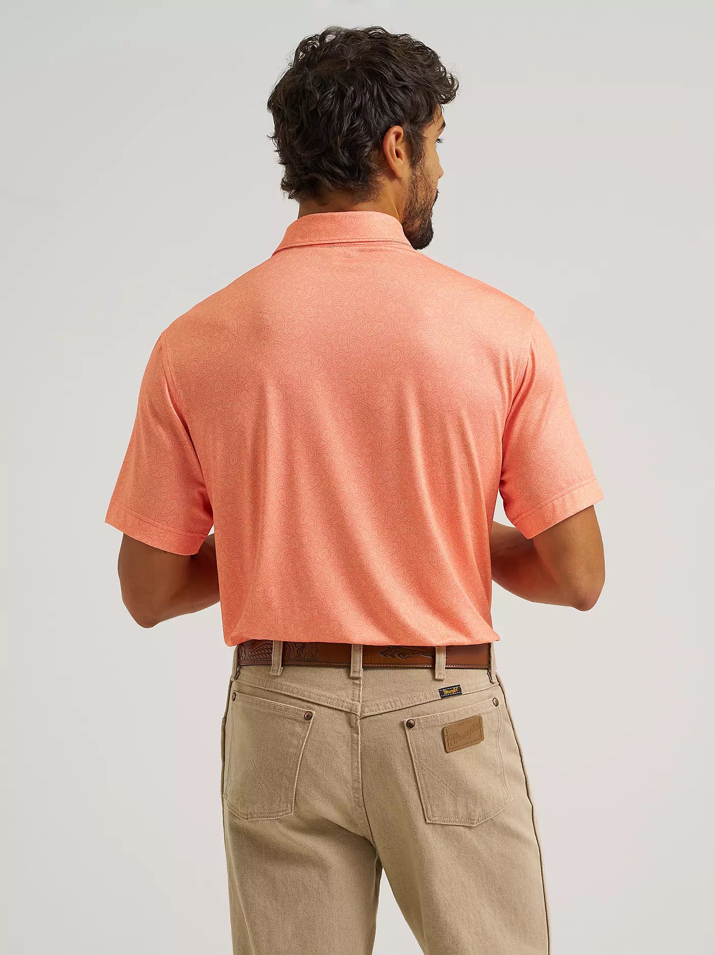 Wrangler Peach Echo All Terrain Gear Performance Polo Shirt